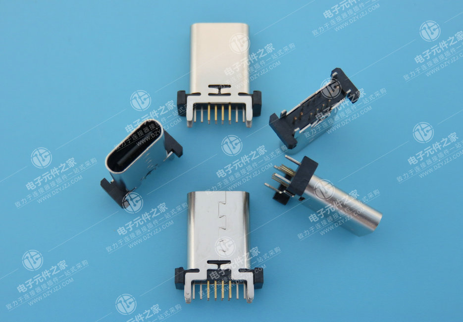 USB TYPE C 母座16P 180°立式直插